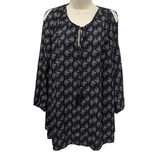 DR2 Chiffon Cold Shoulder Peasant Top Sz 1x